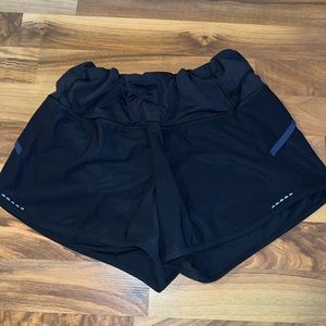 Black and navy blue lulu lemon workout shorts